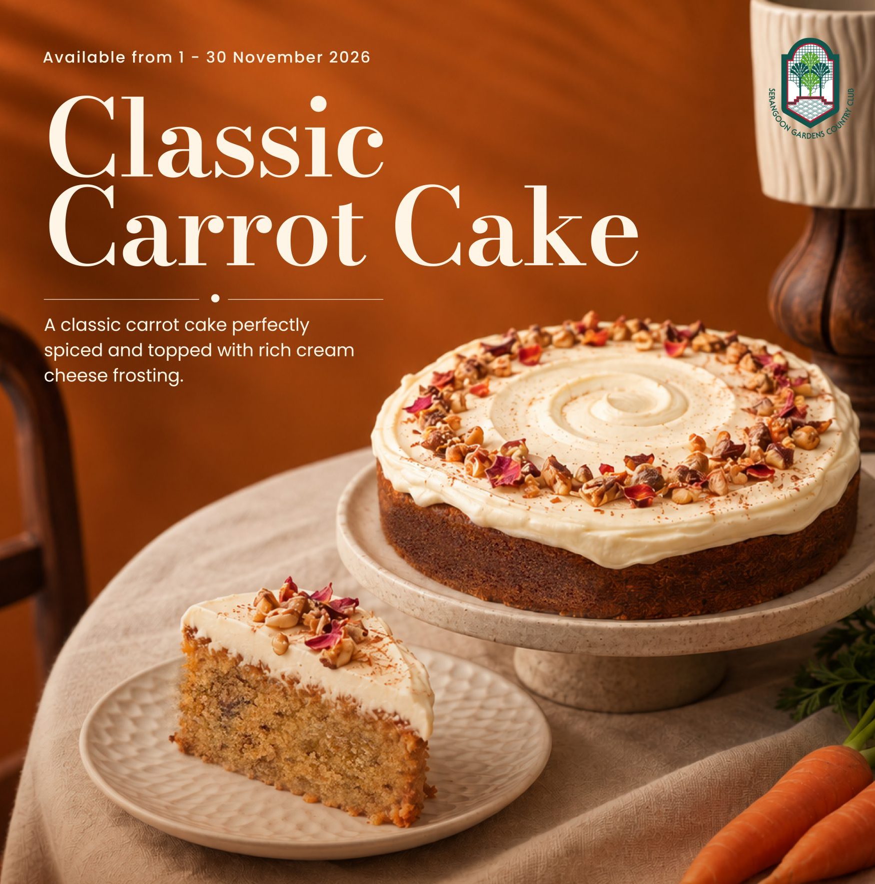 Classic Carrot Cake Promotion – 1 – 30 November 2026
